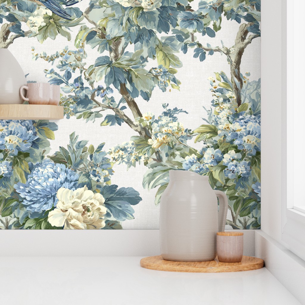 Willowcrest Chinoiserie Wallpaper In Agreeable Gray Linen
